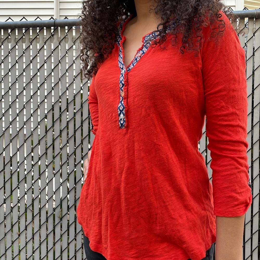 Anthropologie 9-H15 STCL Orange Blouse Size Small - Picture 3 of 5
